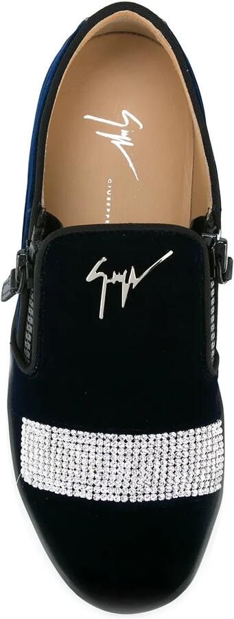 Giuseppe Zanotti velvet slip-on sneakers Zwart - Foto 4