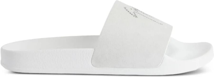 Giuseppe Zanotti Verfraaide leren slippers Wit