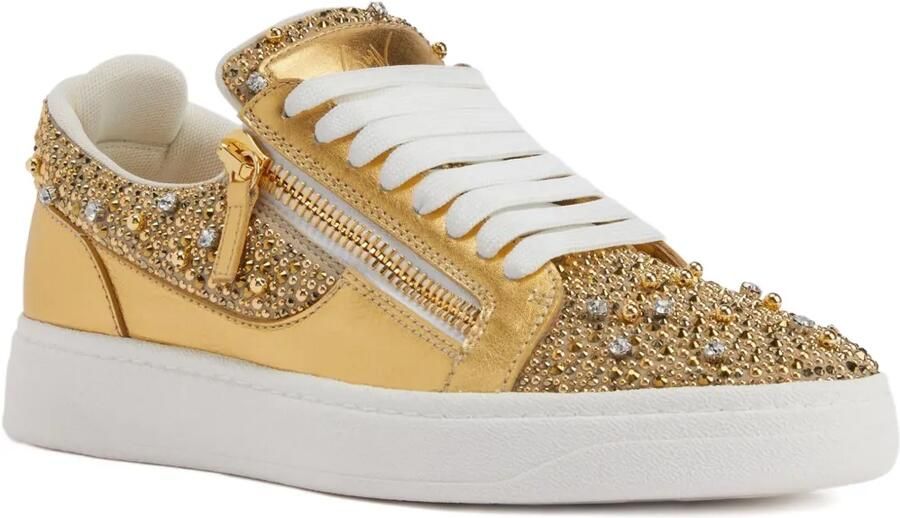 Giuseppe Zanotti Verfraaide low-top sneakers met rits Geel