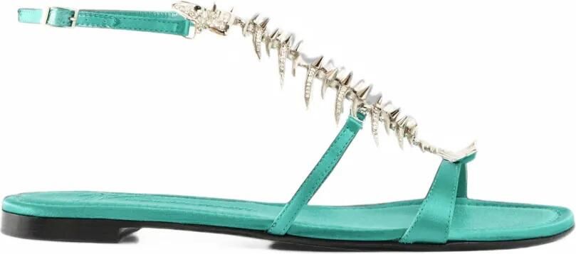 Giuseppe Zanotti x Antonioli Slim 2.0 flat sandals Groen