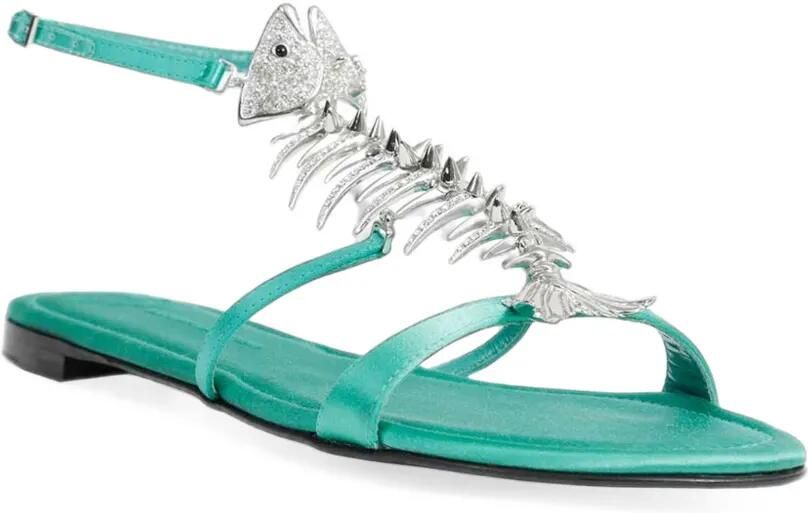 Giuseppe Zanotti x Antonioli Slim 2.0 flat sandals Groen - Foto 3