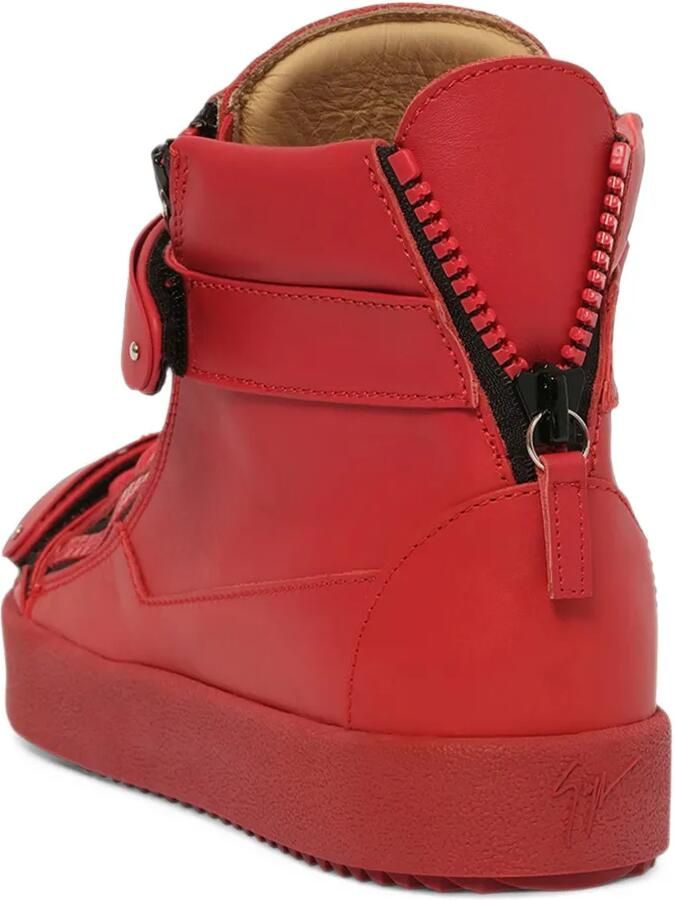 Giuseppe Zanotti zip detail hi-top sneakers Rood - Foto 2