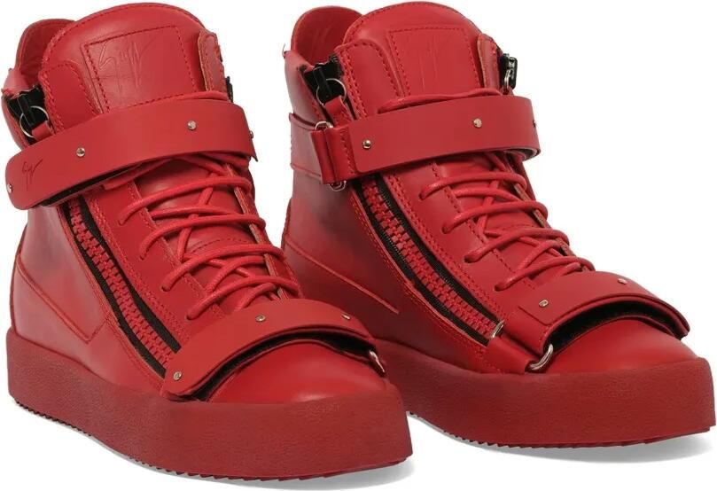 Giuseppe Zanotti zip detail hi-top sneakers Rood - Foto 4