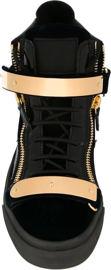 Giuseppe Zanotti zip detail hi-top velvet sneakers Blauw