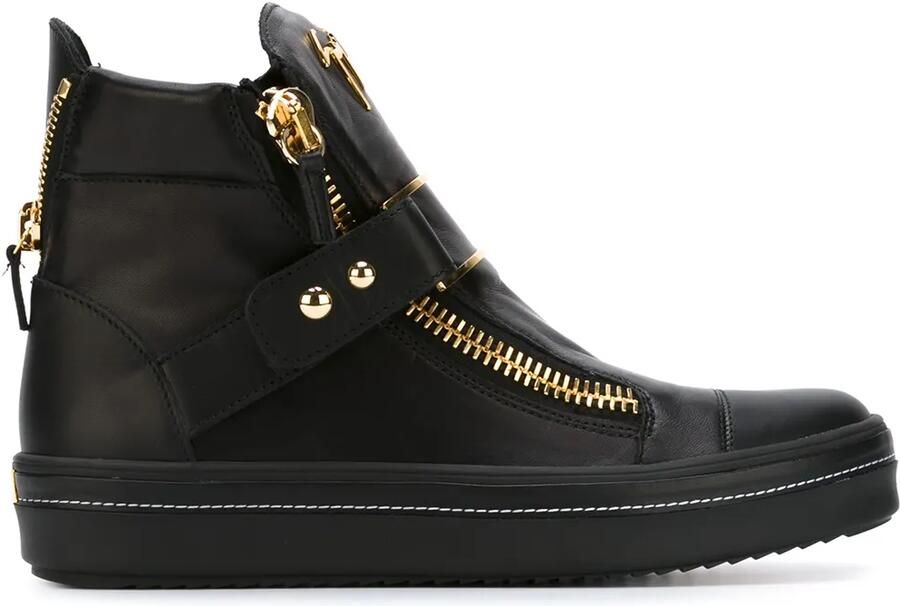 Giuseppe Zanotti zip detailed hi-top sneakers Zwart