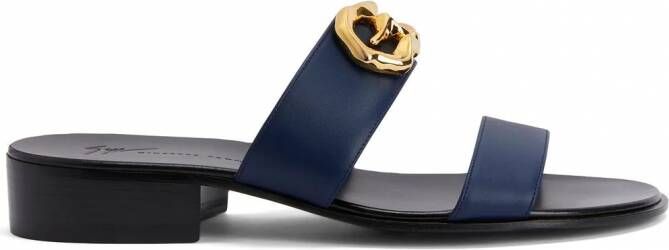 Giuseppe Zanotti Gregorie leren sandalen Blauw