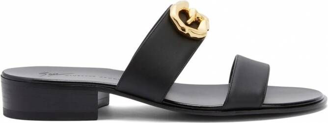 Giuseppe Zanotti Gregorie leren sandalen Zwart