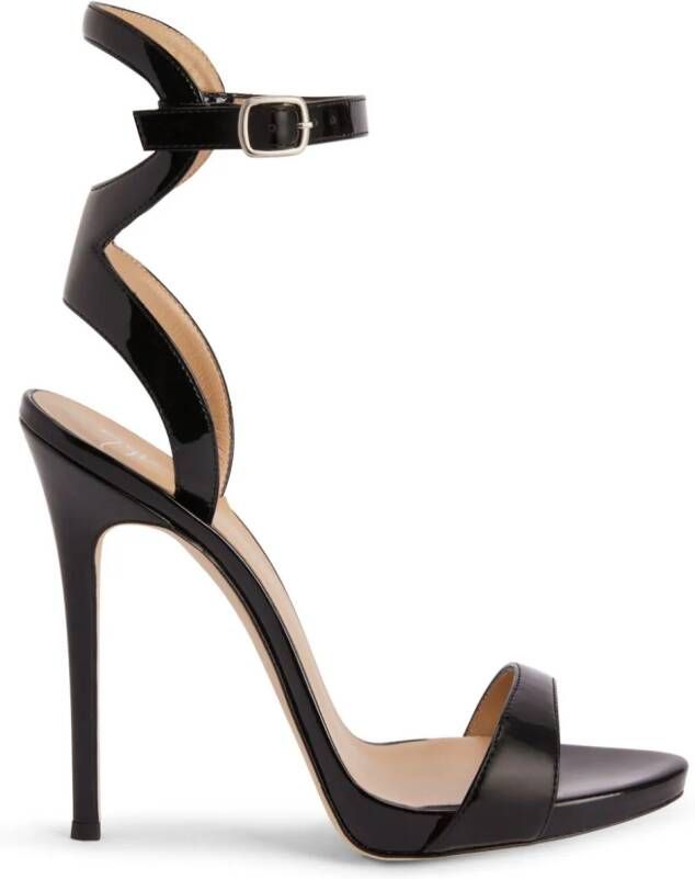Giuseppe Zanotti Gwyneth stiletto leren sandalen Zwart