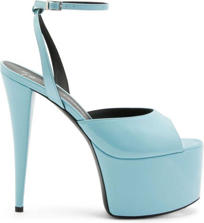 Giuseppe Zanotti GZ Aida sandalen met plateauzool Blauw