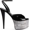 Giuseppe Zanotti 150 mm GZ Aida sandalen met plateauzool Zwart - Zwart