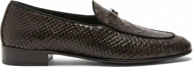 Giuseppe Zanotti GZ Rudolph loafers met slangenhuid-effect Bruin