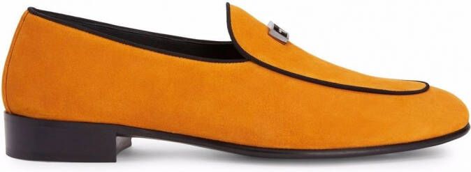 Instappers voor Heren Schoenen voor voor Instappers voor Loafers Giuseppe  Zanotti Suède Gz Rudolph Suède Loafers in het Oranje voor heren  allware.com.br