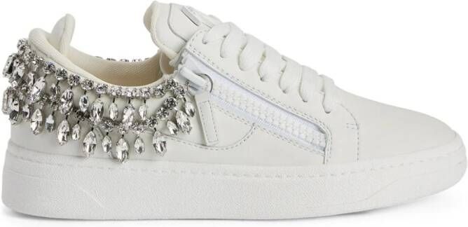 Giuseppe Zanotti GZ94 sneakers verfraaid met kristallen Wit