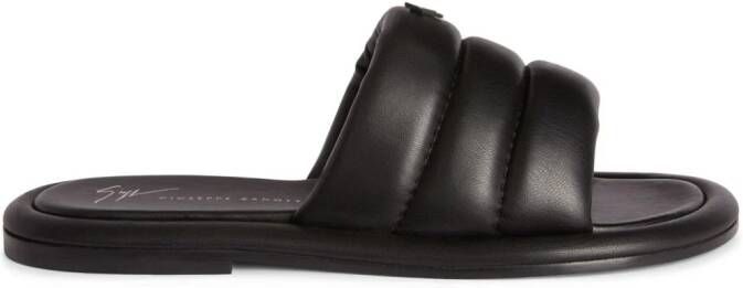 Giuseppe Zanotti Harmande leren slippers Zwart