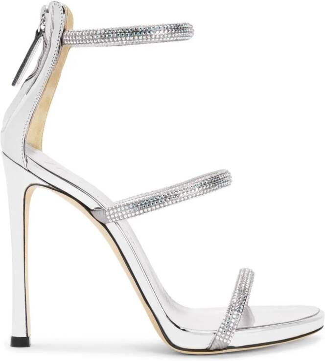 Giuseppe Zanotti Harmony leren sandalen Zilver