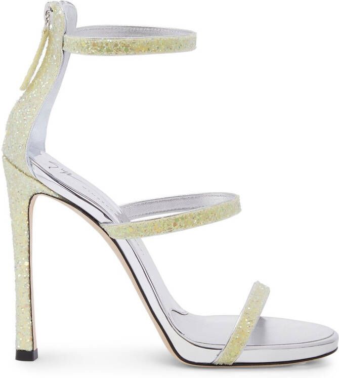 Giuseppe Zanotti Harmony sandalen met glitter Geel