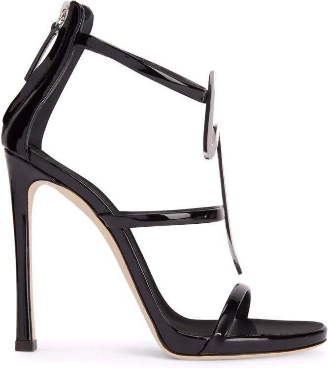 Giuseppe Zanotti Harmony sandalen met logoplakkaat Zwart