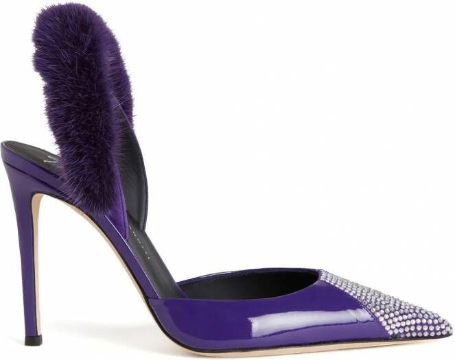 Giuseppe Zanotti Henriette pumps verfraaid met stras Paars