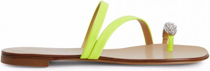 Giuseppe Zanotti Hillary sandalen met kristal Geel