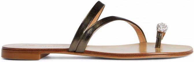 Giuseppe Zanotti Hillary Ring slippers Grijs