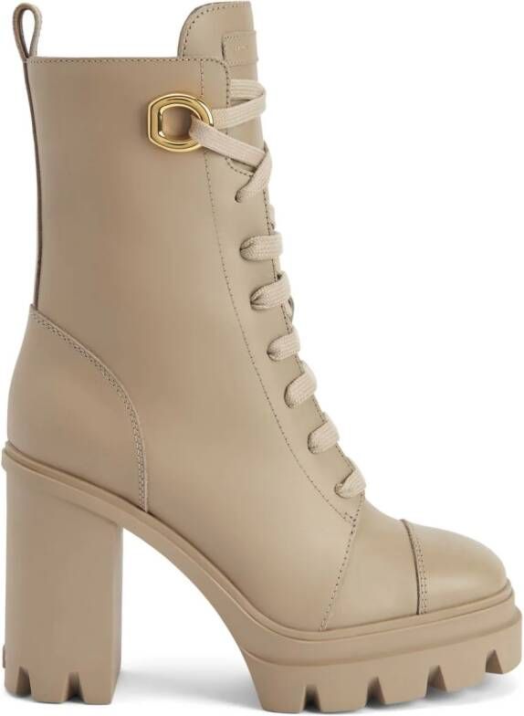 Giuseppe Zanotti Himari leren laarzen Beige