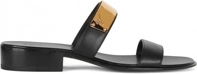 Giuseppe Zanotti Ignazio leren sandalen Zwart