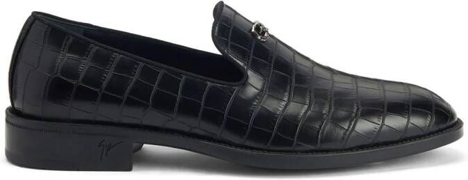 Giuseppe Zanotti Imrham loafers met krokodillen-reliëf Zwart