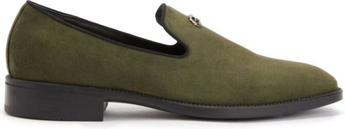 Giuseppe Zanotti Imrham loafers met logoplakkaat Groen
