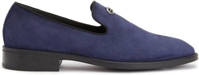 Giuseppe Zanotti Imrham loafers met logoplakkaat Blauw