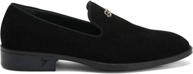 Giuseppe Zanotti Imrham Logozalì suède loafers Zwart