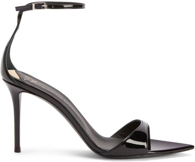 Giuseppe Zanotti Intrigo leren sandalen Zwart