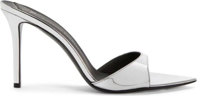 Giuseppe Zanotti 70 mm Intriigo leren sandalen Zilver