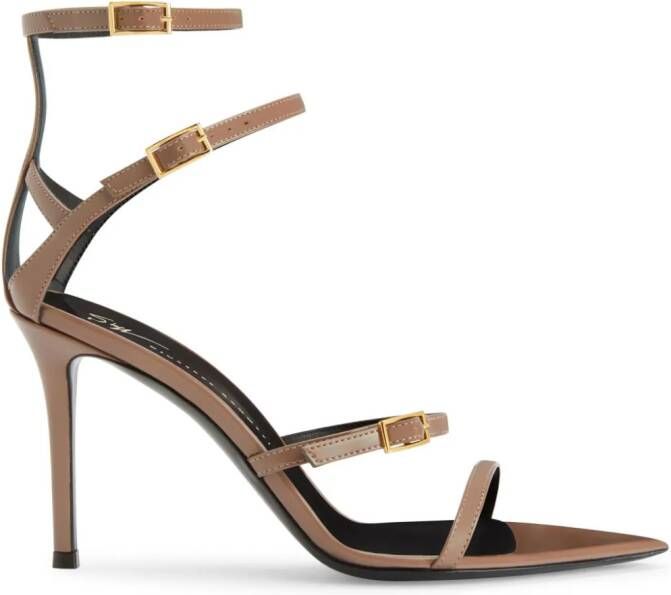 Giuseppe Zanotti Intriigo Abely leren sandalen Bruin