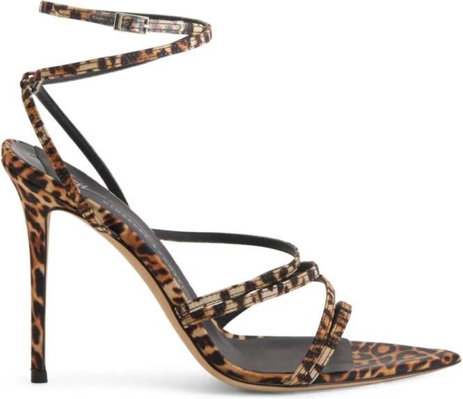 Giuseppe Zanotti Intriigo Claire 90 sandalen met dierenprint Bruin