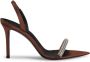 Giuseppe Zanotti Intriigo Galassia 90 mm satijnen sandalen met stras Bruin - Thumbnail 1