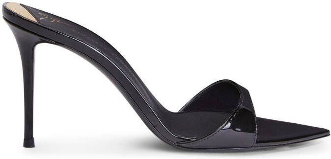 Giuseppe Zanotti Intriigo gelakte sandalen Zwart