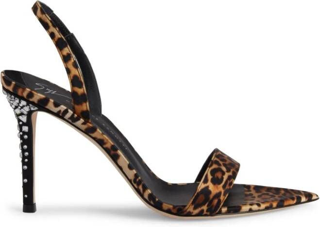 Giuseppe Zanotti Intriigo Leo 90mm zijden sandalen Bruin