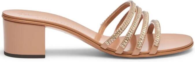 Giuseppe Zanotti Iride 40 mm leren muiltjes Beige