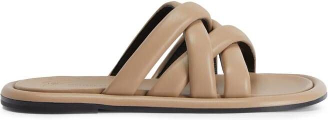 Giuseppe Zanotti Jacobsen leren sandalen Beige