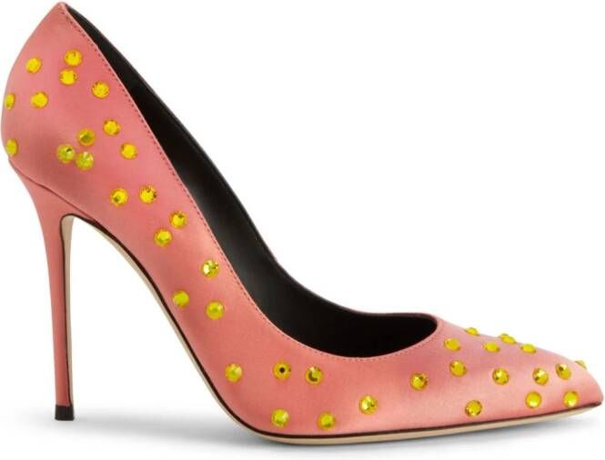 Giuseppe Zanotti Jakye Precious satijnen pumps Oranje