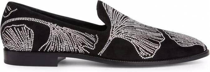 Giuseppe Zanotti Jareth loafers met kristal Zwart
