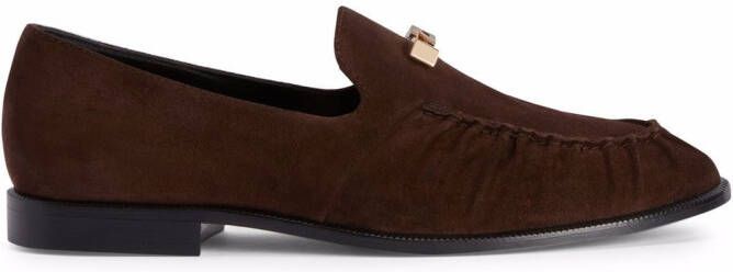 Giuseppe Zanotti Jareth loafers met logoplakkaat Bruin