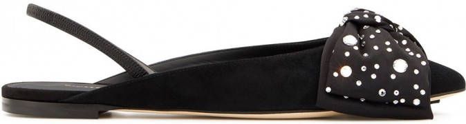 Giuseppe Zanotti Johanna ballerina's met strikdetail Zwart