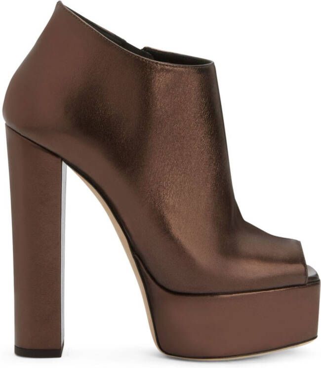 Giuseppe Zanotti Judith laarzen met plateauzool Bruin