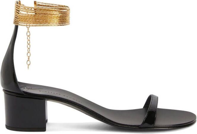 Giuseppe Zanotti Kay leren sandalen Zwart