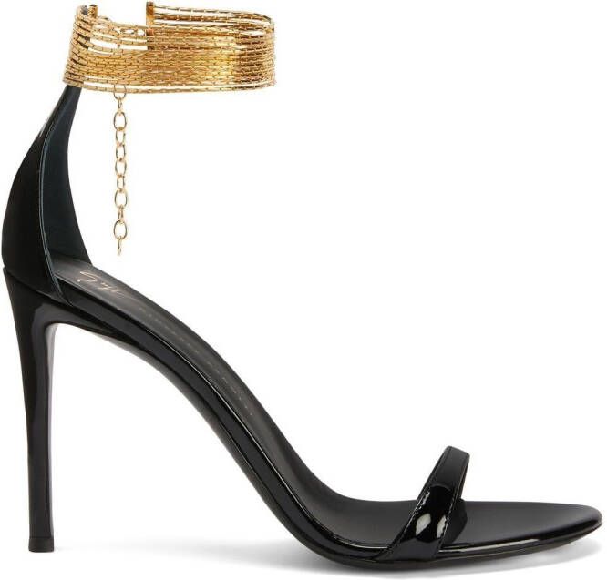 Giuseppe Zanotti Kay leren sandalen Zwart