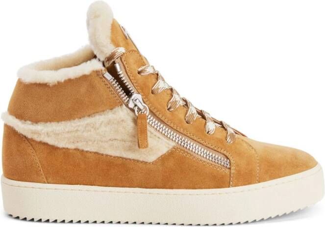 Giuseppe Zanotti Kriss Ice fluwelen sneakers Bruin