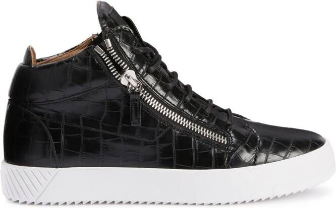 Giuseppe Zanotti Kriss sneakers met krokodillen-reliëf Zwart