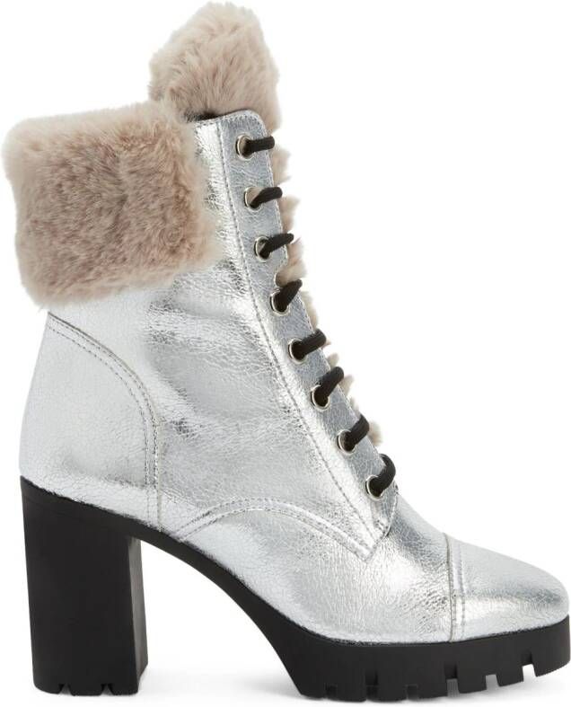 Giuseppe Zanotti Laarzen met metallic-effect Zilver