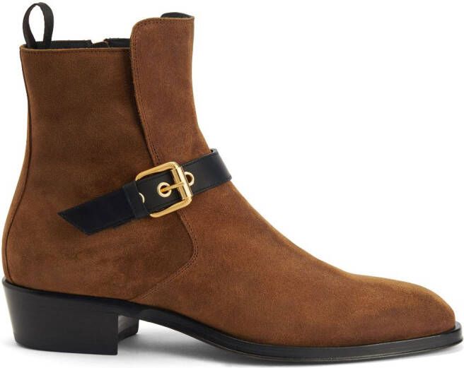 Giuseppe Zanotti Lakleren enkellaarzen Bruin